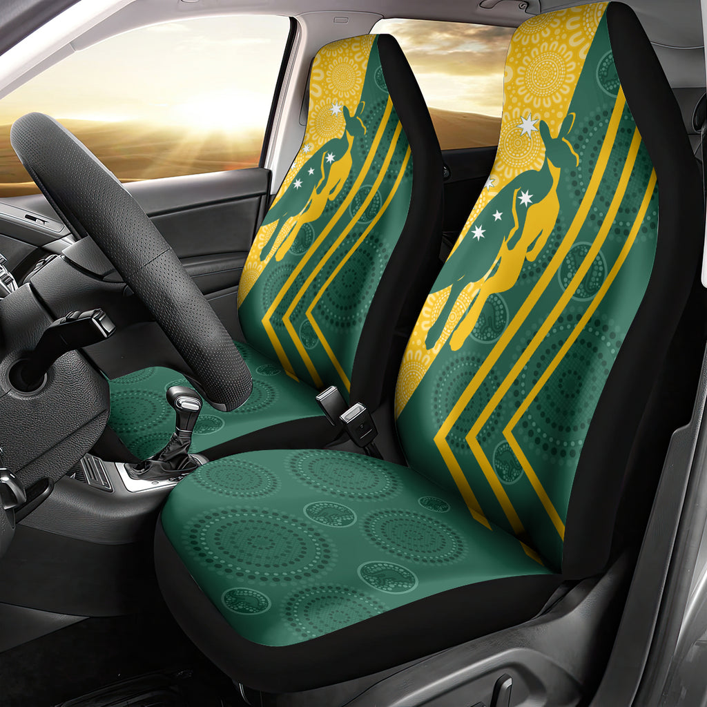 personalised-australia-socceroos-indigenous-car-seat-cover-green-gold