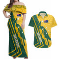 personalised-australia-socceroos-indigenous-couples-matching-off-shoulder-maxi-dress-and-hawaiian-shirt-green-gold