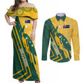 personalised-australia-socceroos-indigenous-couples-matching-off-shoulder-maxi-dress-and-long-sleeve-button-shirt-green-gold