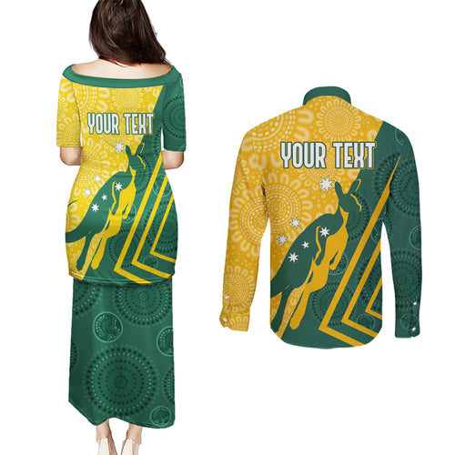 personalised-australia-socceroos-indigenous-couples-matching-puletasi-dress-and-long-sleeve-button-shirt-green-gold