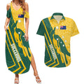 personalised-australia-socceroos-indigenous-couples-matching-summer-maxi-dress-and-hawaiian-shirt-green-gold