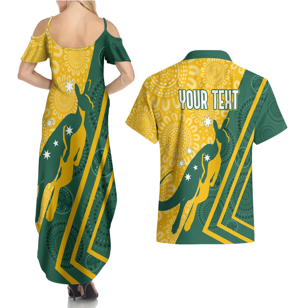 personalised-australia-socceroos-indigenous-couples-matching-summer-maxi-dress-and-hawaiian-shirt-green-gold