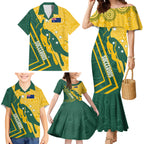 personalised-australia-socceroos-indigenous-family-matching-mermaid-dress-and-hawaiian-shirt-green-gold