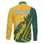 personalised-australia-socceroos-indigenous-family-matching-off-shoulder-maxi-dress-and-hawaiian-shirt-green-gold