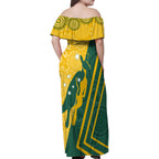 personalised-australia-socceroos-indigenous-family-matching-off-shoulder-maxi-dress-and-hawaiian-shirt-green-gold