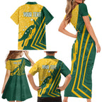 personalised-australia-socceroos-indigenous-family-matching-short-sleeve-bodycon-dress-and-hawaiian-shirt-green-gold