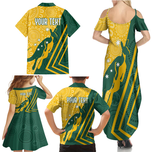 personalised-australia-socceroos-indigenous-family-matching-summer-maxi-dress-and-hawaiian-shirt-green-gold