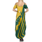 personalised-australia-socceroos-indigenous-family-matching-summer-maxi-dress-and-hawaiian-shirt-green-gold
