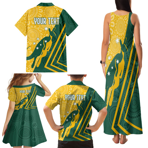 personalised-australia-socceroos-indigenous-family-matching-tank-maxi-dress-and-hawaiian-shirt-green-gold