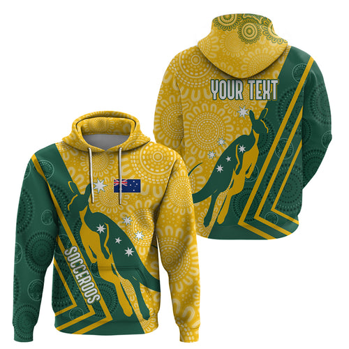 personalised-australia-socceroos-indigenous-hoodie-green-gold