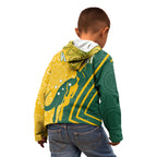 personalised-australia-socceroos-indigenous-kid-hoodie-green-gold
