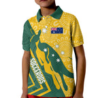 personalised-australia-socceroos-indigenous-kid-polo-shirt-green-gold