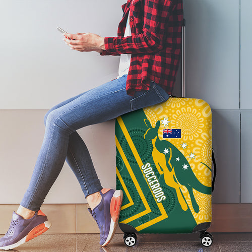 personalised-australia-socceroos-indigenous-luggage-cover-green-gold