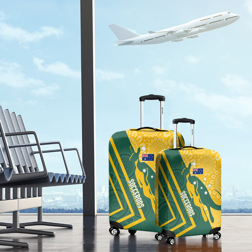 personalised-australia-socceroos-indigenous-luggage-cover-green-gold