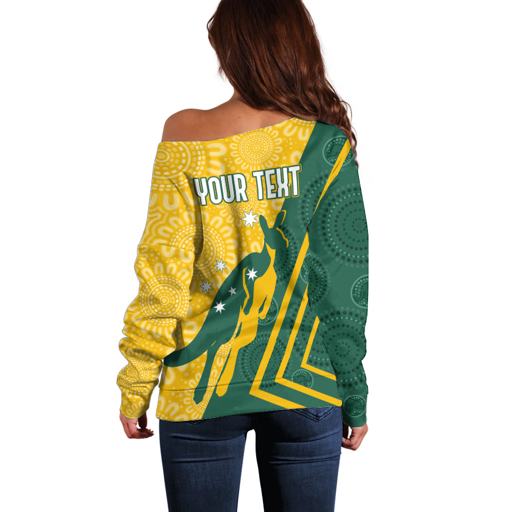 personalised-australia-socceroos-indigenous-off-shoulder-sweater-green-gold