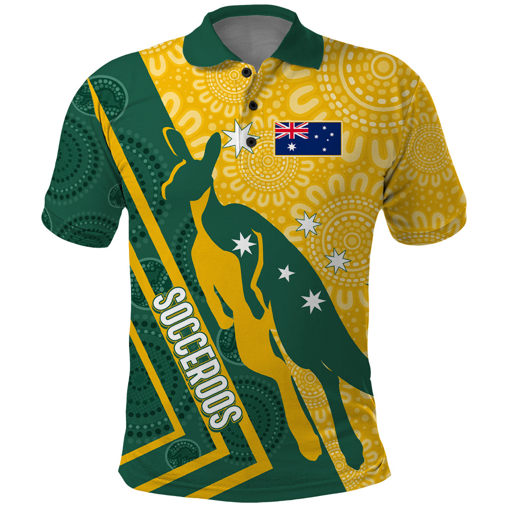 personalised-australia-socceroos-indigenous-polo-shirt-green-gold