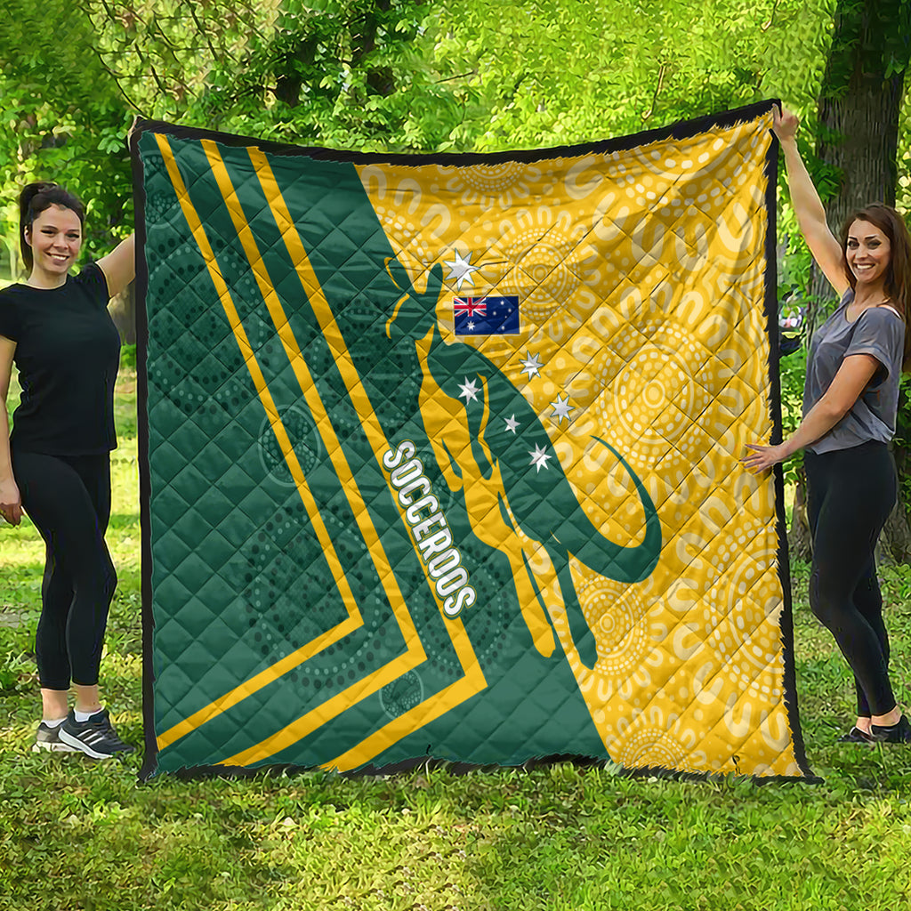 personalised-australia-socceroos-indigenous-quilt-green-gold