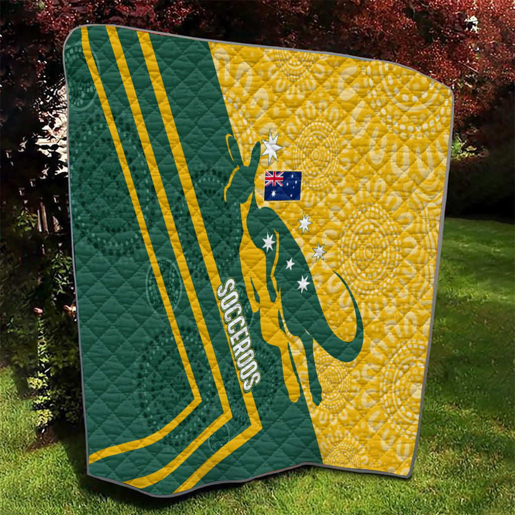 personalised-australia-socceroos-indigenous-quilt-green-gold