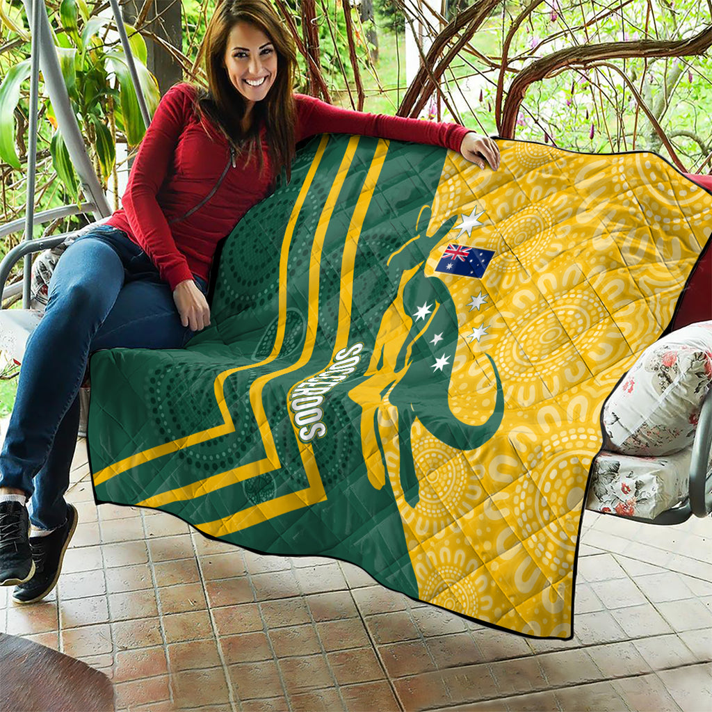 personalised-australia-socceroos-indigenous-quilt-green-gold