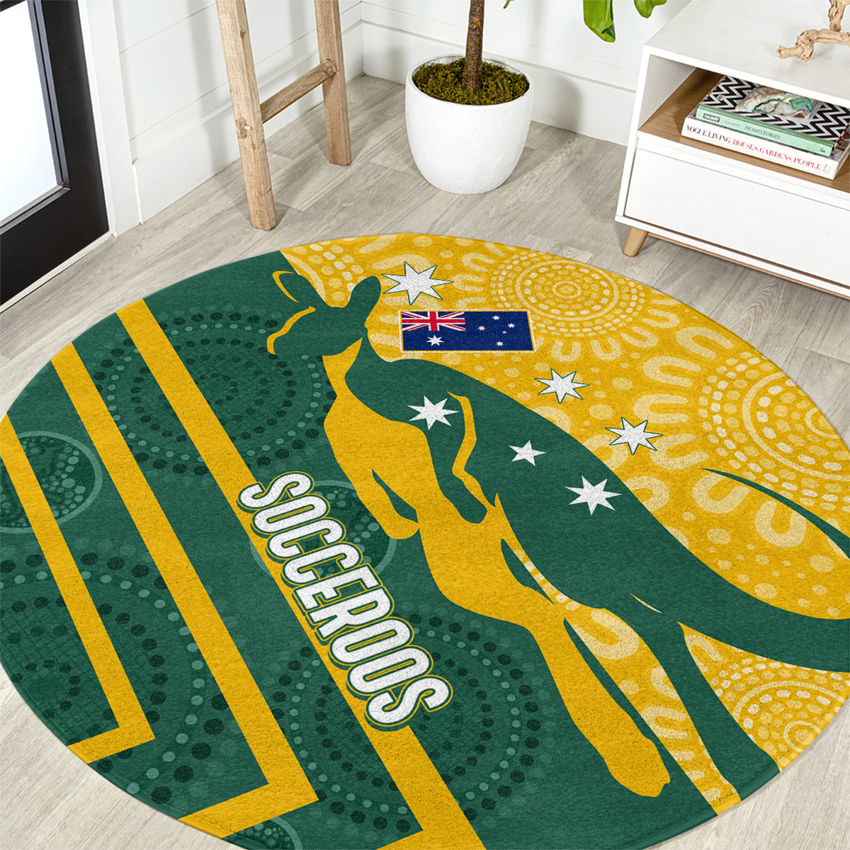 personalised-australia-socceroos-indigenous-round-carpet-green-gold
