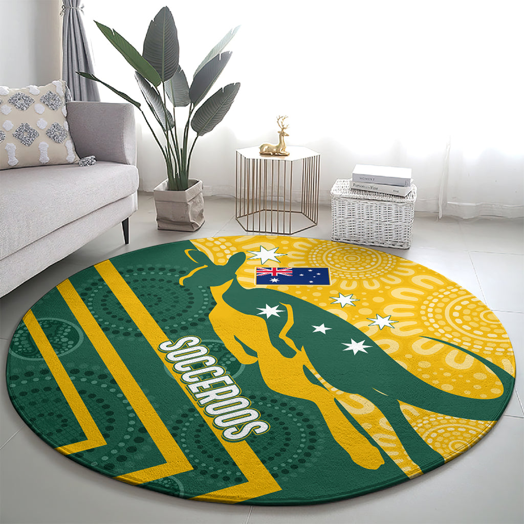 personalised-australia-socceroos-indigenous-round-carpet-green-gold