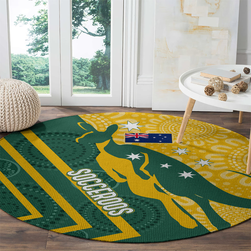 personalised-australia-socceroos-indigenous-round-carpet-green-gold