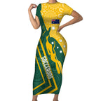 personalised-australia-socceroos-indigenous-short-sleeve-bodycon-dress-green-gold