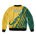personalised-australia-socceroos-indigenous-sleeve-zip-bomber-jacket-green-gold