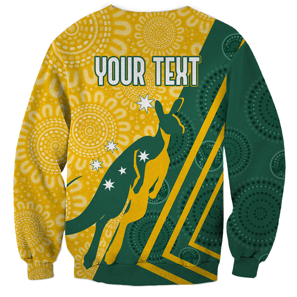 personalised-australia-socceroos-indigenous-sweatshirt-green-gold