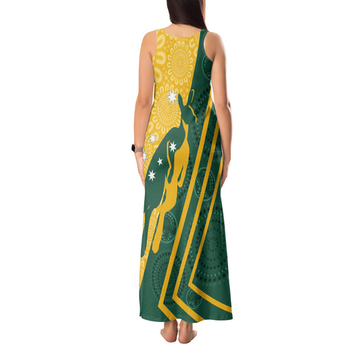 personalised-australia-socceroos-indigenous-tank-maxi-dress-green-gold
