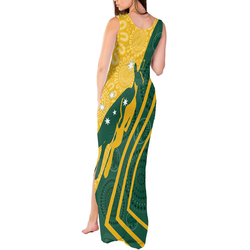 personalised-australia-socceroos-indigenous-tank-maxi-dress-green-gold
