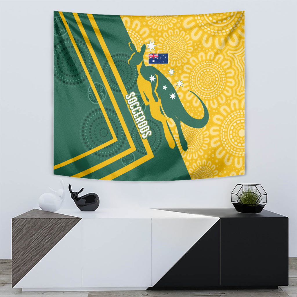 personalised-australia-socceroos-indigenous-tapestry-green-gold