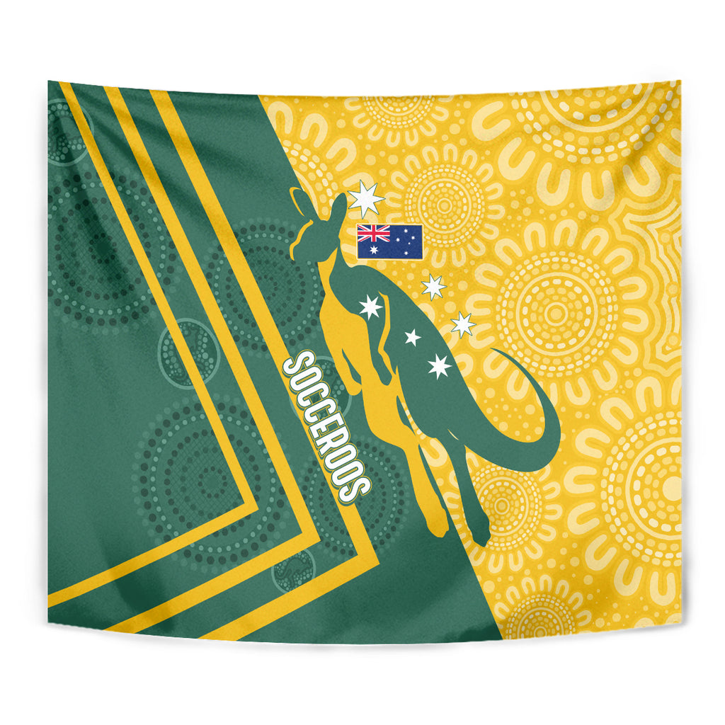 personalised-australia-socceroos-indigenous-tapestry-green-gold