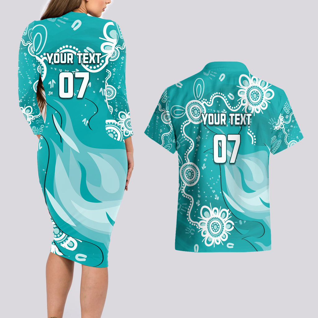 custom-brisbane-cricket-indigenous-couples-matching-long-sleeve-bodycon-dress-and-hawaiian-shirt-feel-the-heat