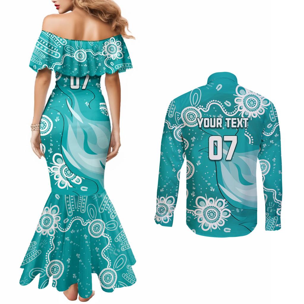 custom-brisbane-cricket-indigenous-couples-matching-mermaid-dress-and-long-sleeve-button-shirt-feel-the-heat