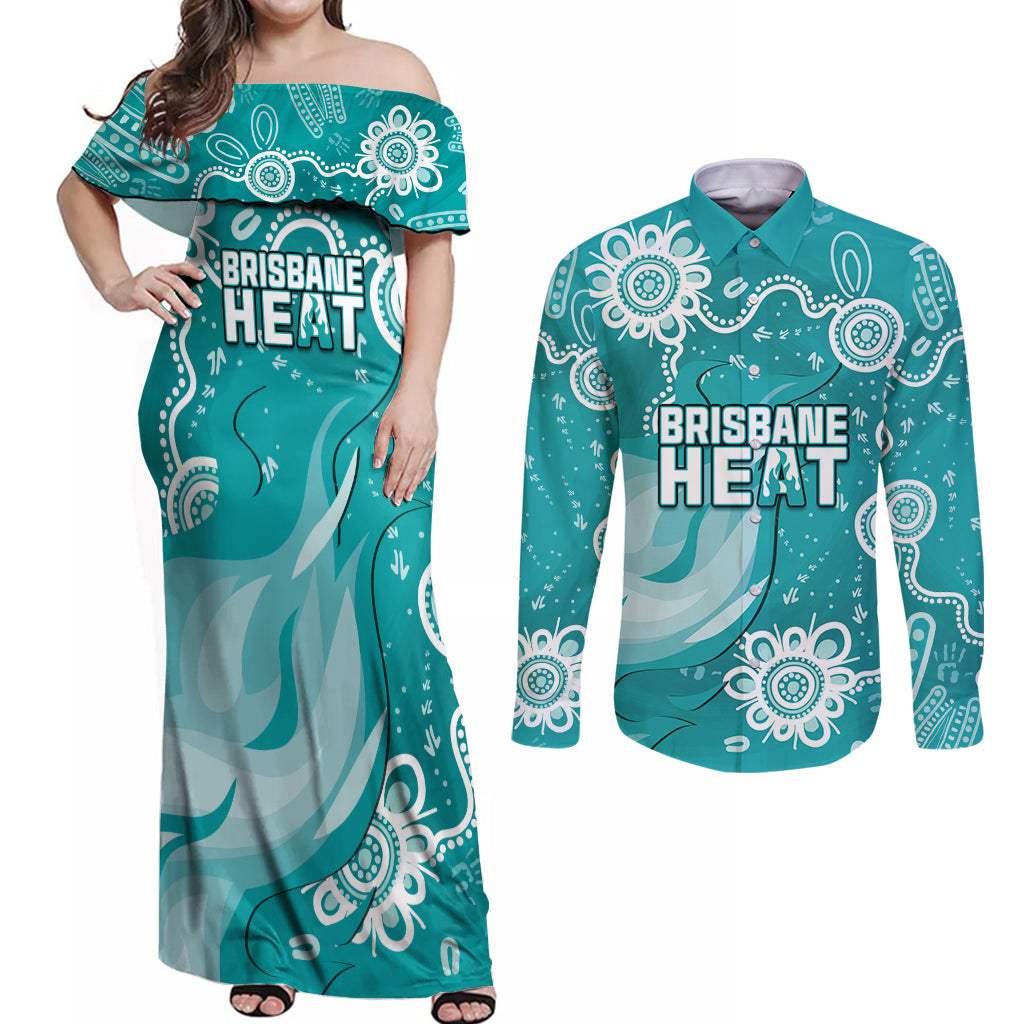 custom-brisbane-cricket-indigenous-couples-matching-off-shoulder-maxi-dress-and-long-sleeve-button-shirt-feel-the-heat