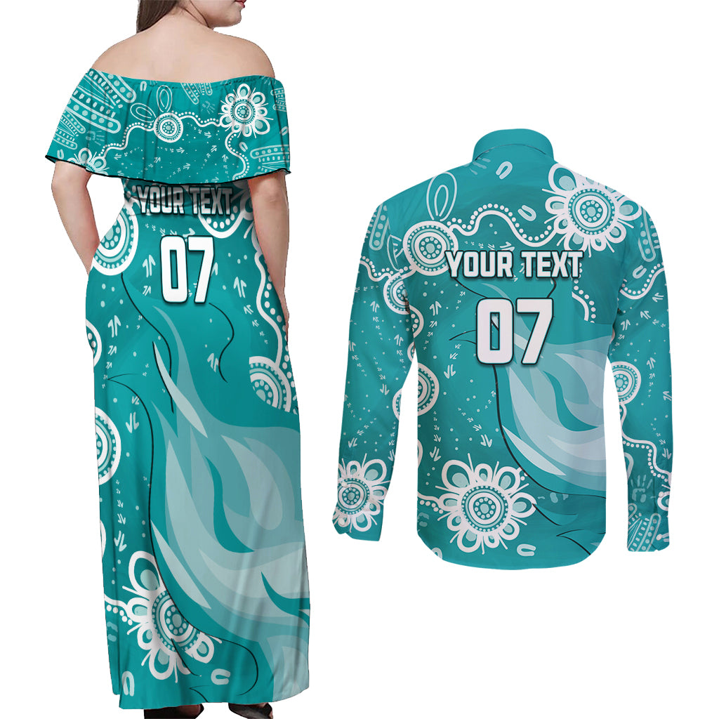 custom-brisbane-cricket-indigenous-couples-matching-off-shoulder-maxi-dress-and-long-sleeve-button-shirt-feel-the-heat