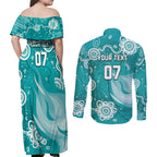 custom-brisbane-cricket-indigenous-couples-matching-off-shoulder-maxi-dress-and-long-sleeve-button-shirt-feel-the-heat