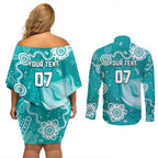 custom-brisbane-cricket-indigenous-couples-matching-off-shoulder-short-dress-and-long-sleeve-button-shirt-feel-the-heat