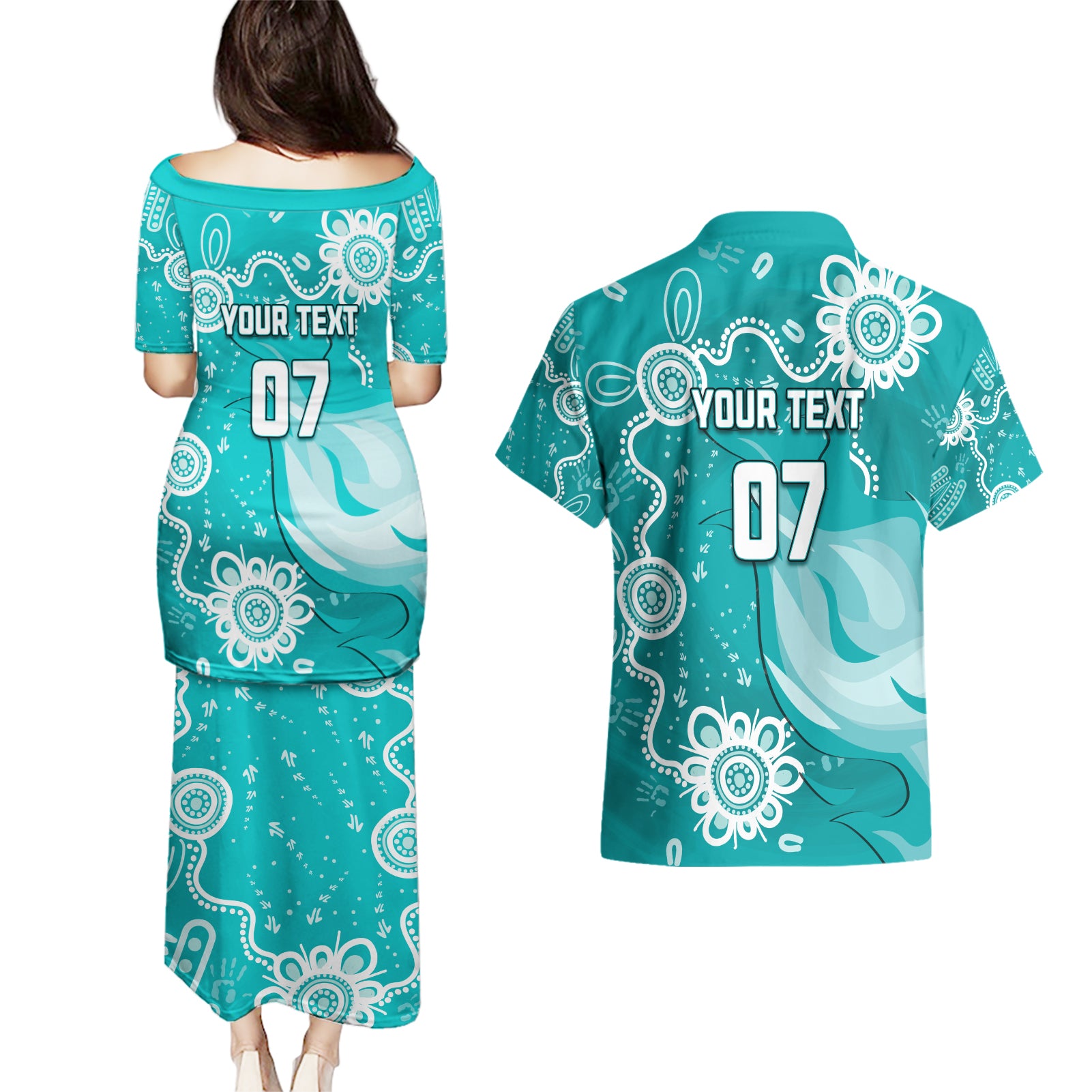 custom-brisbane-cricket-indigenous-couples-matching-puletasi-dress-and-hawaiian-shirt-feel-the-heat
