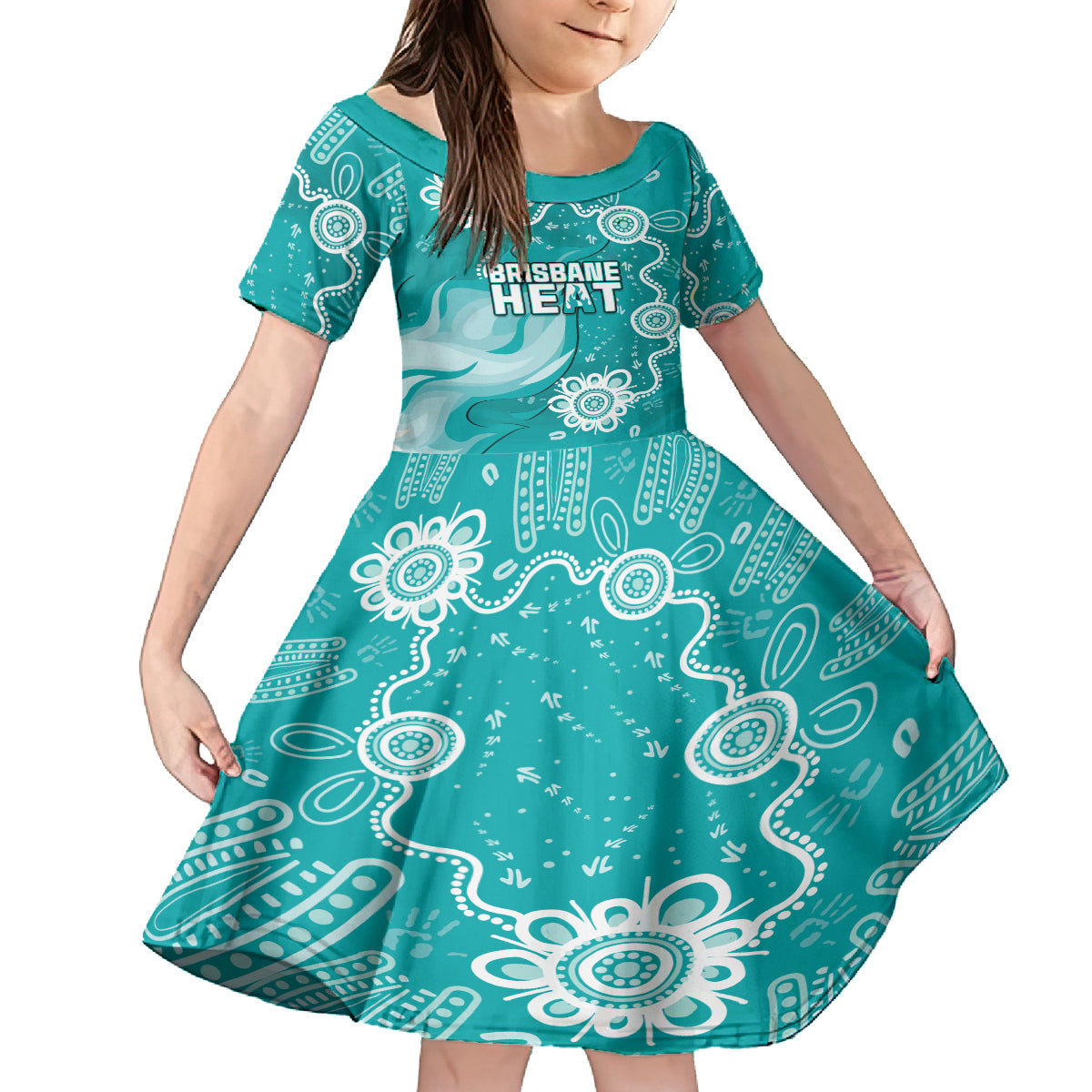 custom-brisbane-cricket-indigenous-kid-short-sleeve-dress-feel-the-heat