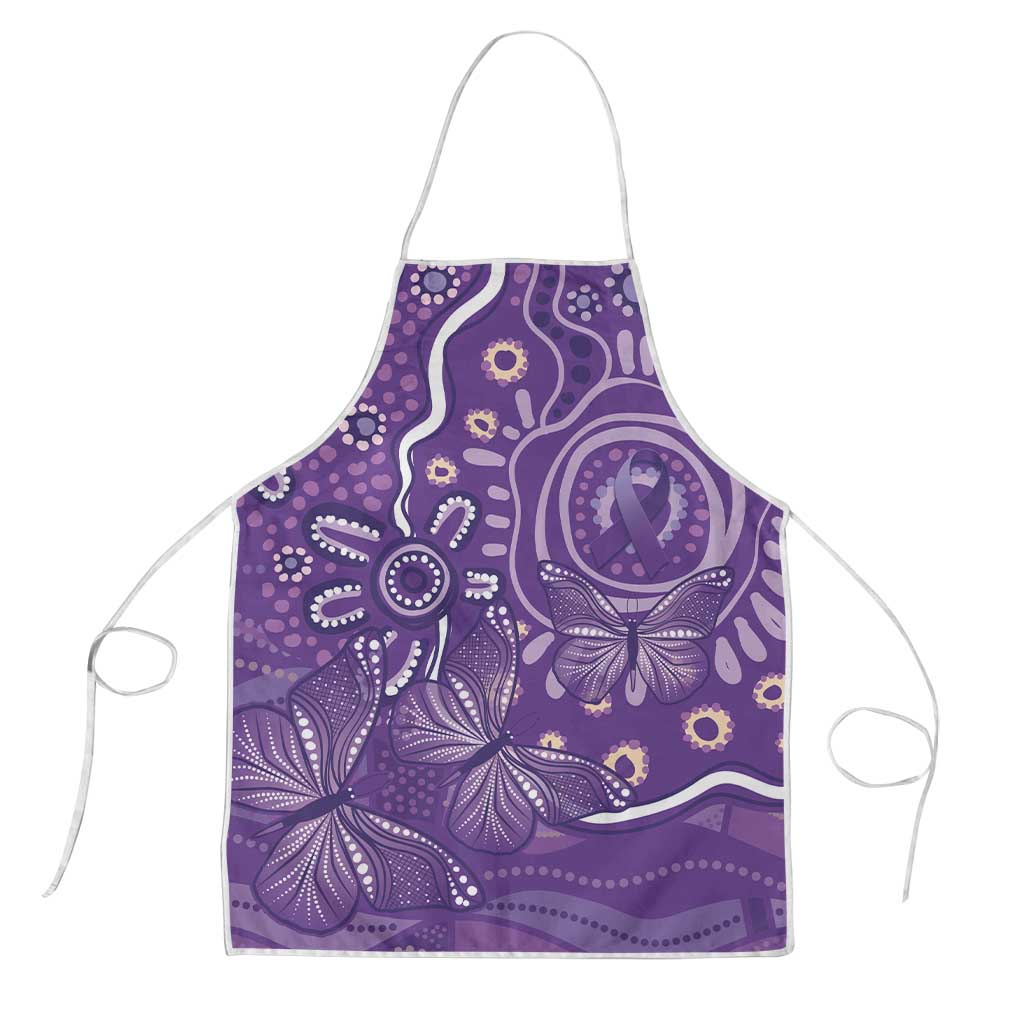 Australia Lupus Awareness Indigenous Apron Purple Ribbon Aboriginal Butterflies