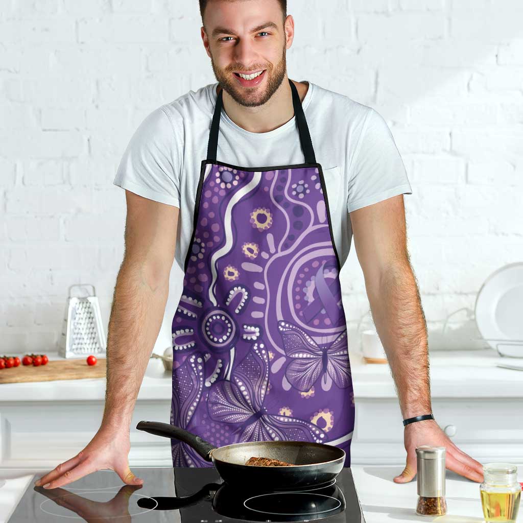 Australia Lupus Awareness Indigenous Apron Purple Ribbon Aboriginal Butterflies