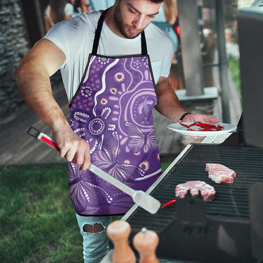 Australia Lupus Awareness Indigenous Apron Purple Ribbon Aboriginal Butterflies