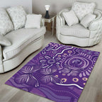 Australia Lupus Awareness Indigenous Area Rug Purple Ribbon Aboriginal Butterflies