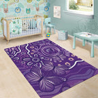 Australia Lupus Awareness Indigenous Area Rug Purple Ribbon Aboriginal Butterflies