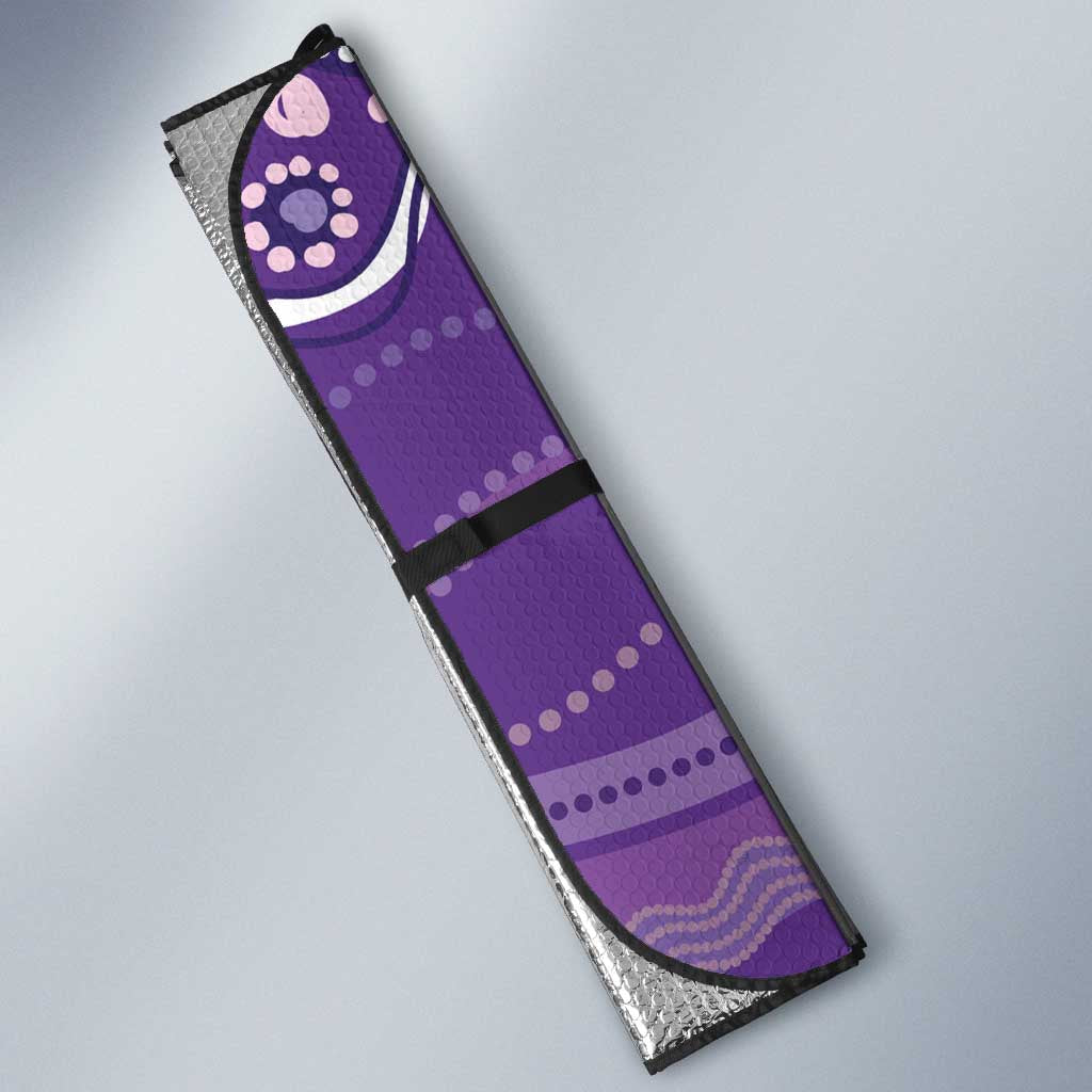 Australia Lupus Awareness Indigenous Auto Sun Shade Purple Ribbon Aboriginal Butterflies