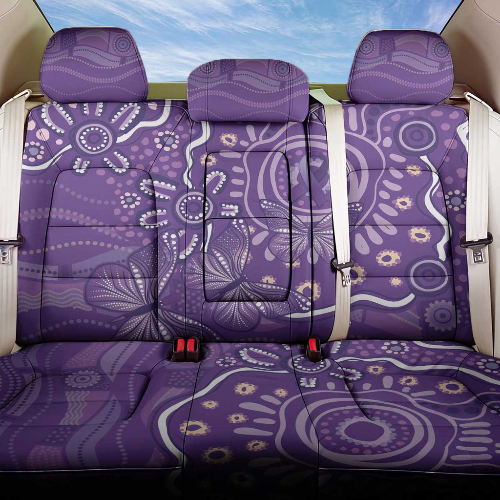 Australia Lupus Awareness Indigenous Back Car Seat Cover Purple Ribbon Aboriginal Butterflies