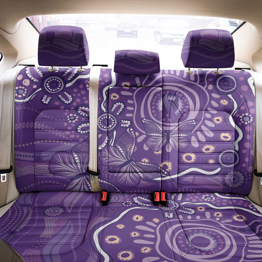 Australia Lupus Awareness Indigenous Back Car Seat Cover Purple Ribbon Aboriginal Butterflies