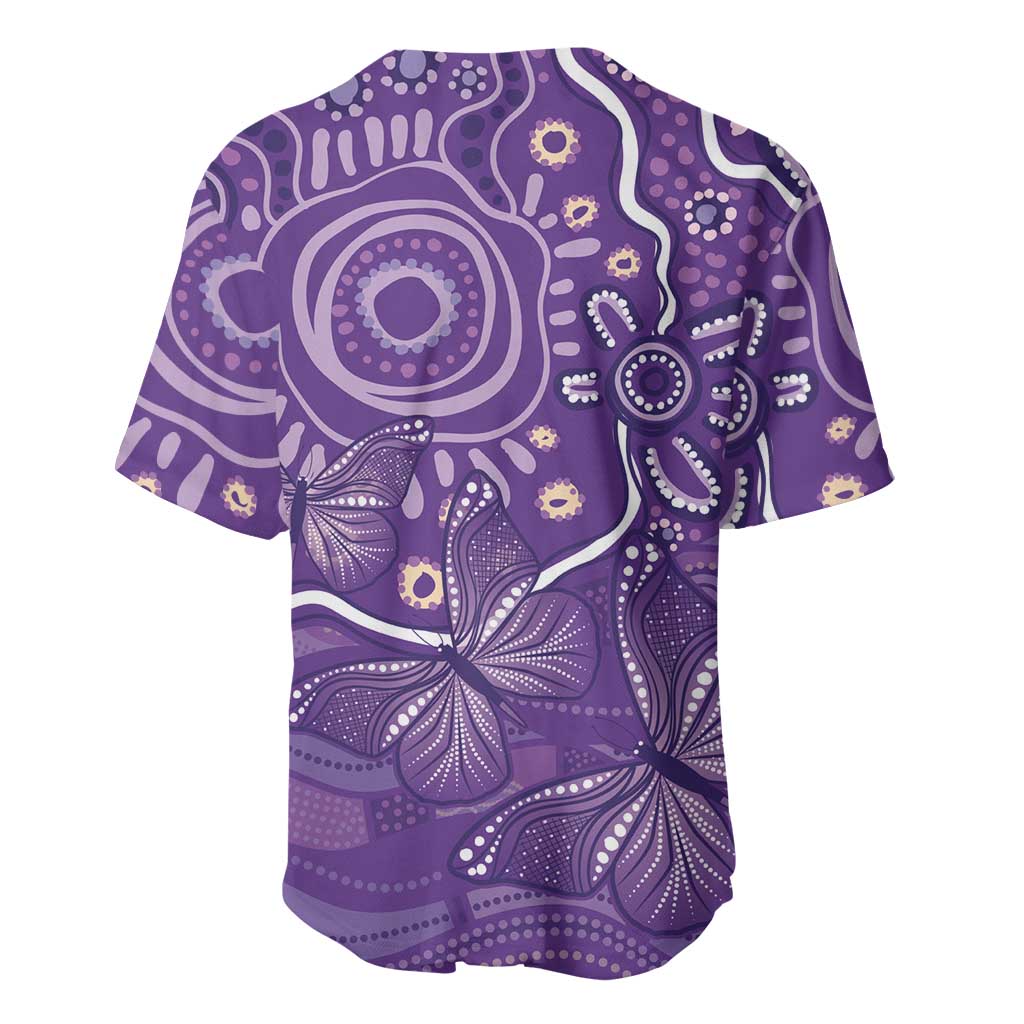 Australia Lupus Awareness Indigenous Baseball Jersey Purple Ribbon Aboriginal Butterflies